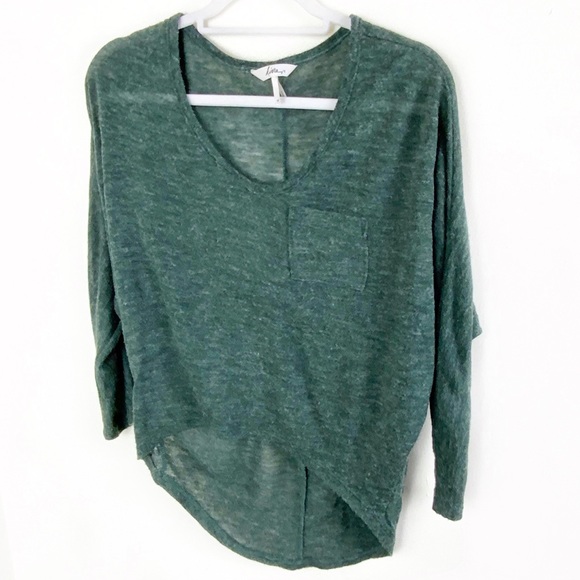 Kirra Tops - Kirra Swoop Neck Long Sleeve Top W/ Pocket